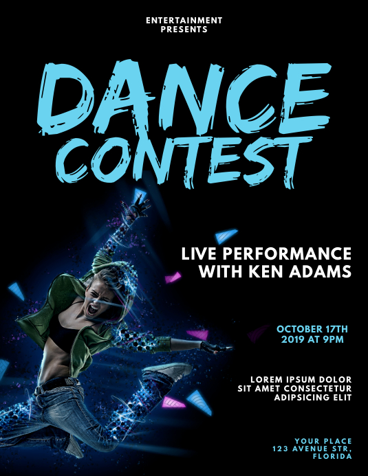 Dance Contest Flyer Design Template PosterMyWall