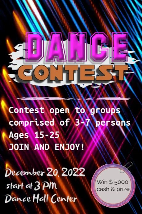 Sample Program For Contest Dance contest Template | PosterMyWall