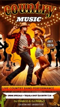 Dance Country Music Party Instagram Story template