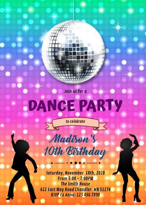Dance Party Invitations Templates