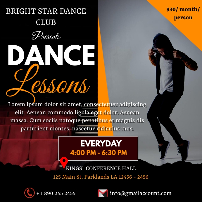 Dance lessons poster Template | PosterMyWall