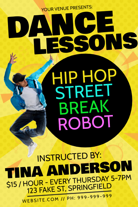 dance lessons poster template postermywall dance poster template