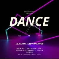 Dance Night Party Flyer Template Квадрат (1 : 1)