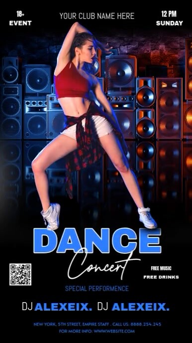 dance party 数字显示屏 (9:16) template