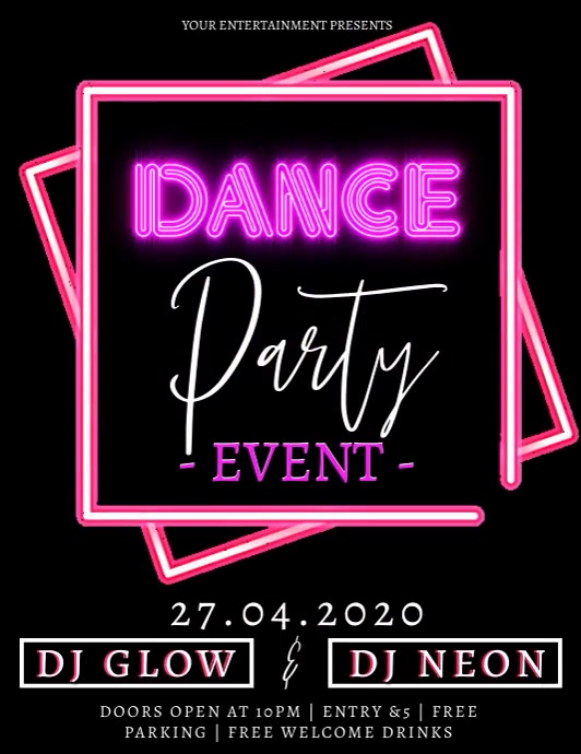 Dance Party Event Design Template Flyer (US Letter)