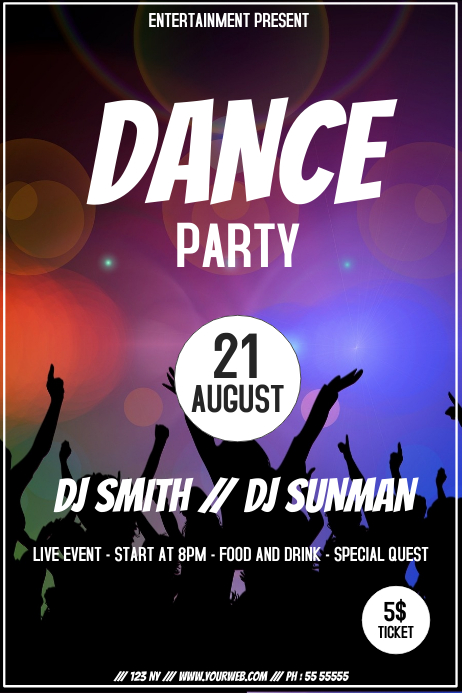 Dance party flyer template | PosterMyWall Dance party flyer template | PosterMyWall
