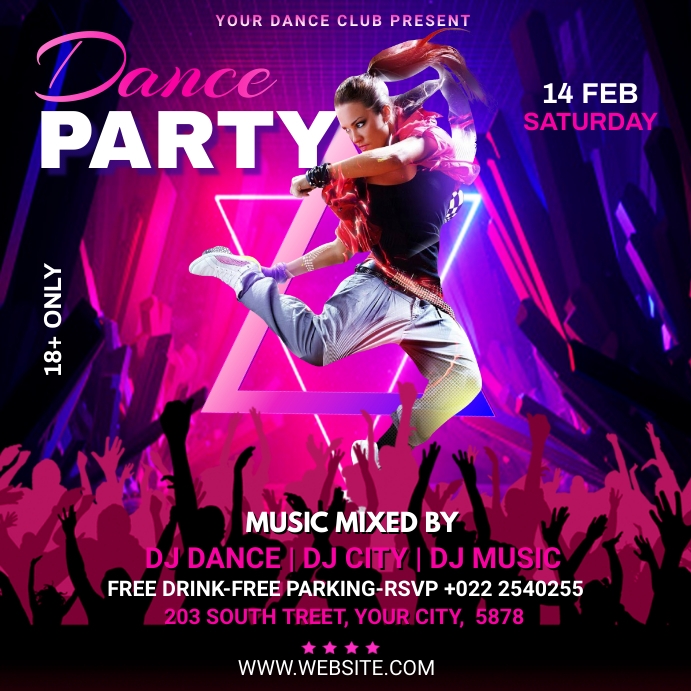 Dance Party Flyer Template PosterMyWall