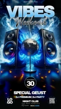 Dance party instagram story post template