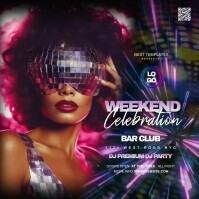 dance party night video advert Square (1:1) template