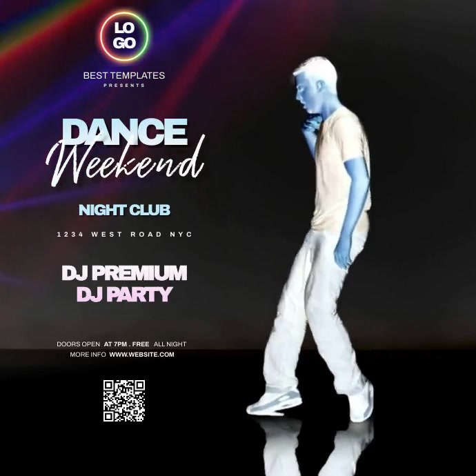 Advert Day Rave dance party night video advert Template | PosterMyWall