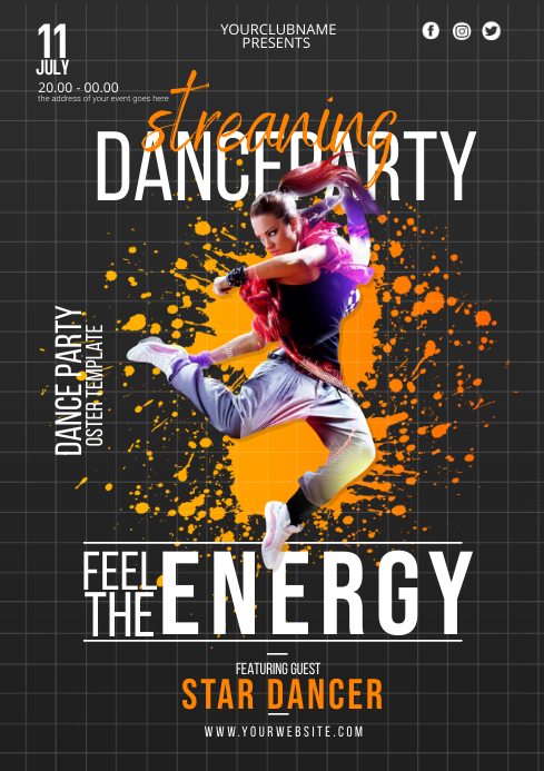 Dance Party Template A3