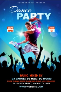 Dance Party Template Banner 4' × 6'