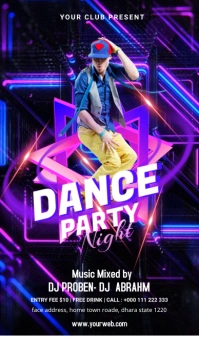 Dance Party Template Pantalla Digital (9:16)