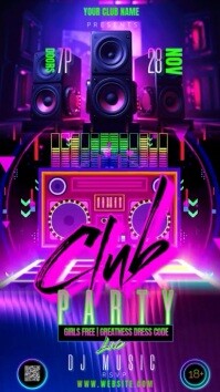Dance Party video design template Digital Display (9:16)