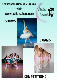 Dance School Classes Advertisement Poster A5 template