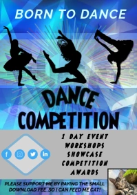 Dance School Competition flyer A5 template