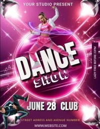 Dance show contest dancing competition battle championship flyer Volantino (US Letter) template