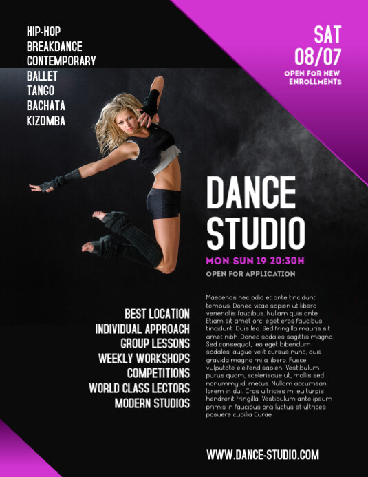 Dancing Flyers Dance Studio Event Modern Flyer Template | PosterMyWall