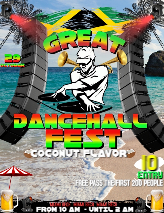 Vancahell Design DANCEHALL FEST Template | PosterMyWall