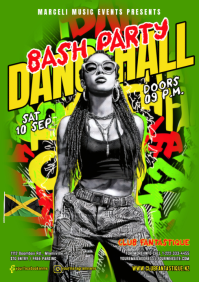 Maximalist Reggae Dancehall Night Club Party Flyer Template A4