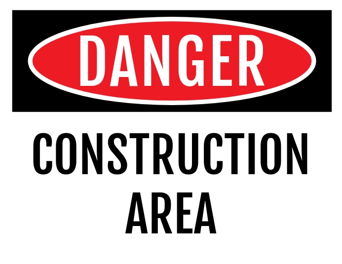 Danger Construction Area Sign ใบปลิว (US Letter) template