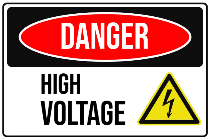 Danger High Voltage Этикетка template