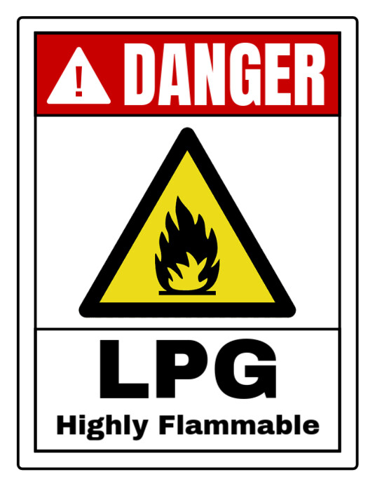 Danger LPG Highly Flammable Sign Flyer Template | PosterMyWall