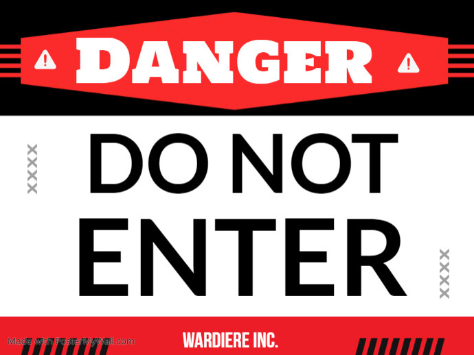 Danger Sign Word File Plantilla de Danger Sign Template | PosterMyWall
