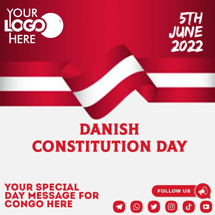 Modèle Journée de La Constitution Danoise | PosterMyWall