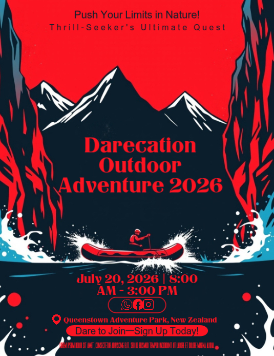 Darecation Outdoor Adventure Flyer Template 2026 Thrill Printable ...