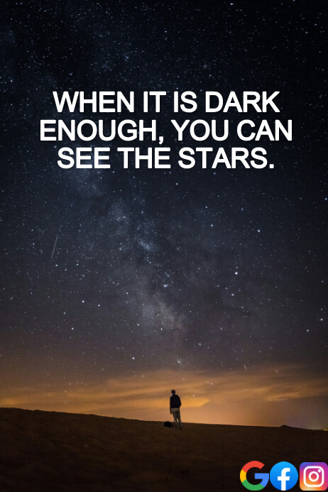 DARK AND STARS QUOTE TEMPLATE Poster