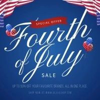 Dark blue 4th of July sale Instagram post template
