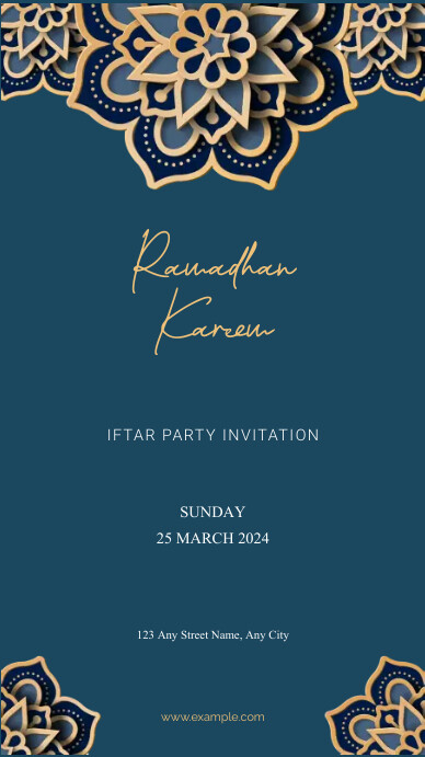 Modèle Dark Blue Aesthetic Abstract Ramadhan Kareem | PosterMyWall