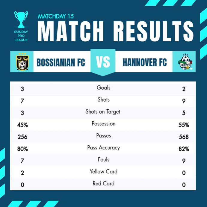 Dark Blue and Cyan Bold Match Soccer Instagram 帖子 template