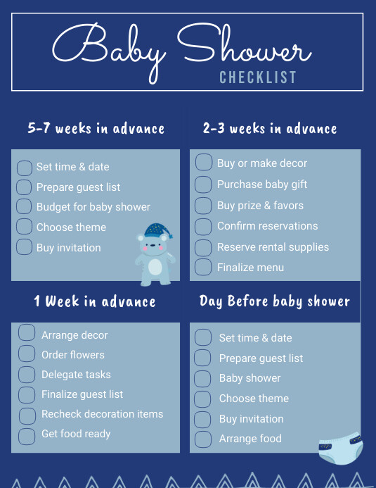 Lista De Verificacao Do Cha De Bebe Azul Escuro Modelo Postermywall Lista De Verificacao Do Cha De Bebe Azul Escuro Modelo Postermywall