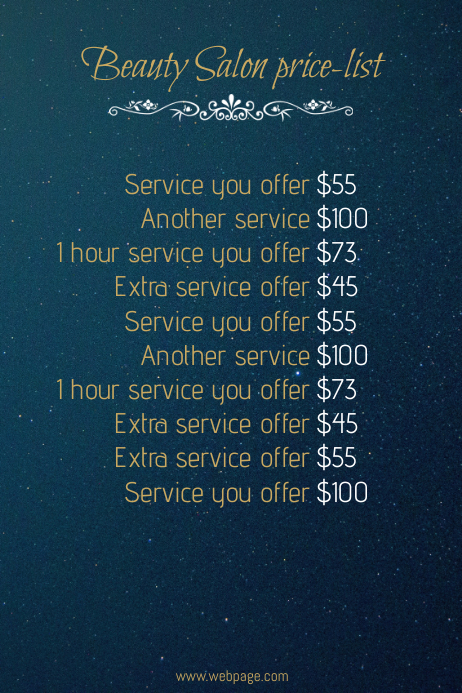 18 Free Price List Templates - MS Word and MS Excel Templates beauty salon price list template free download