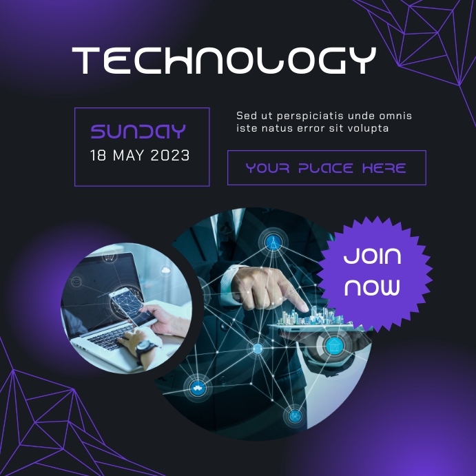 Dark Blue Future Technology Instagram Post Template | PosterMyWall