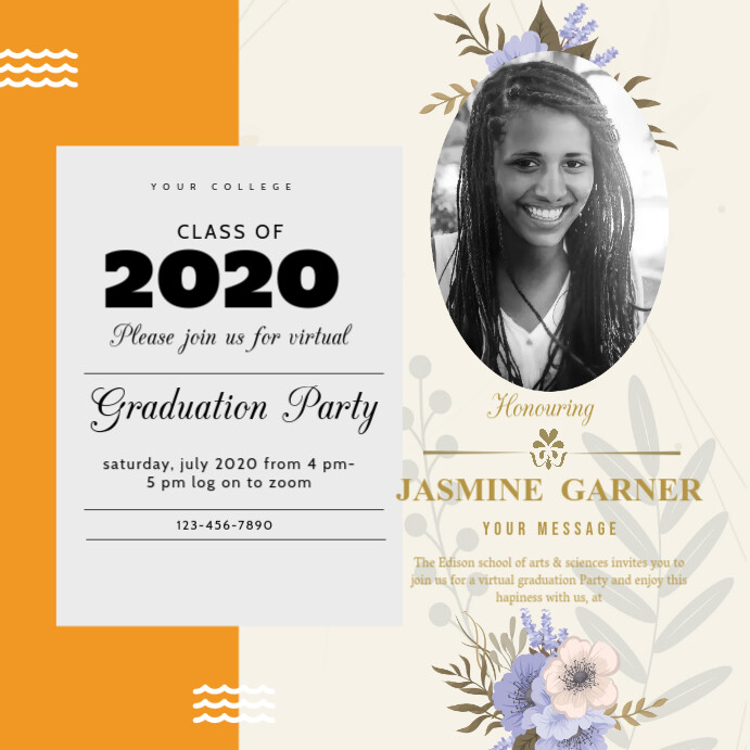 Graduation Stream Examples Dark Blue Graduation Live Stream Invite Template | PosterMyWall