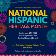 Dark blue Hispanic Heritage Month Instagram P template
