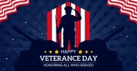 Dark Blue Joyful Veterans Day 2024 Facebook Event Cover template