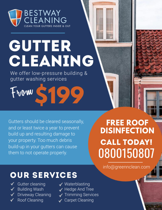 Dark blue minimal gutter cleaning flyer Template PosterMyWall Dark blue minimal gutter cleaning flyer Template PosterMyWall