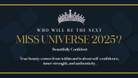 Dark Blue Modern & Minimal Who Will Be The Next Miss Universe 2025 Blog Header Nagłowek bloga template
