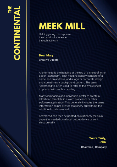 Desain Kop Surat Modern Biru Tua Templat Postermywall