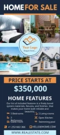 Dark blue real estate rack card template