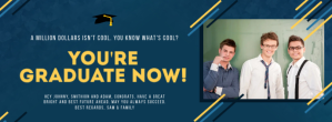 Blå Graduation Celebration Facebook Cover Photo Template