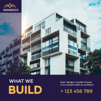 Dark Blue What We Build Instagram Post template
