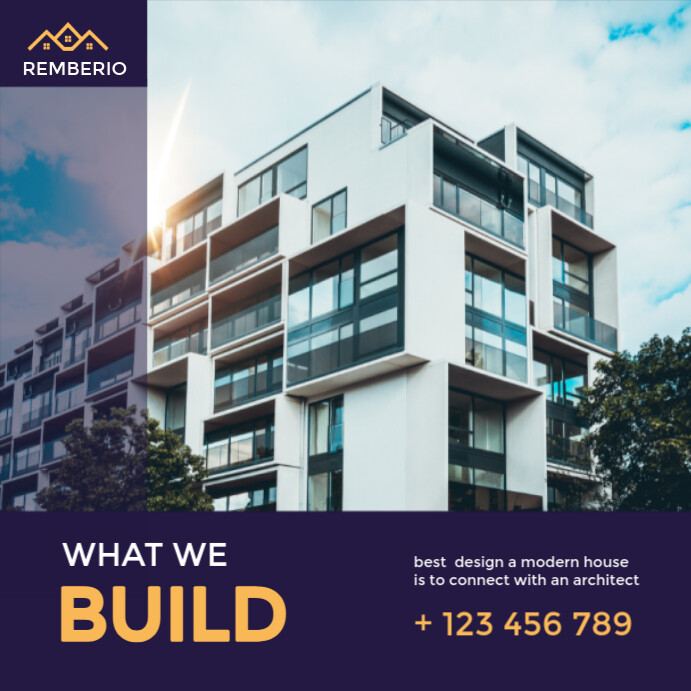 Dark Blue What We Build Instagram Post template