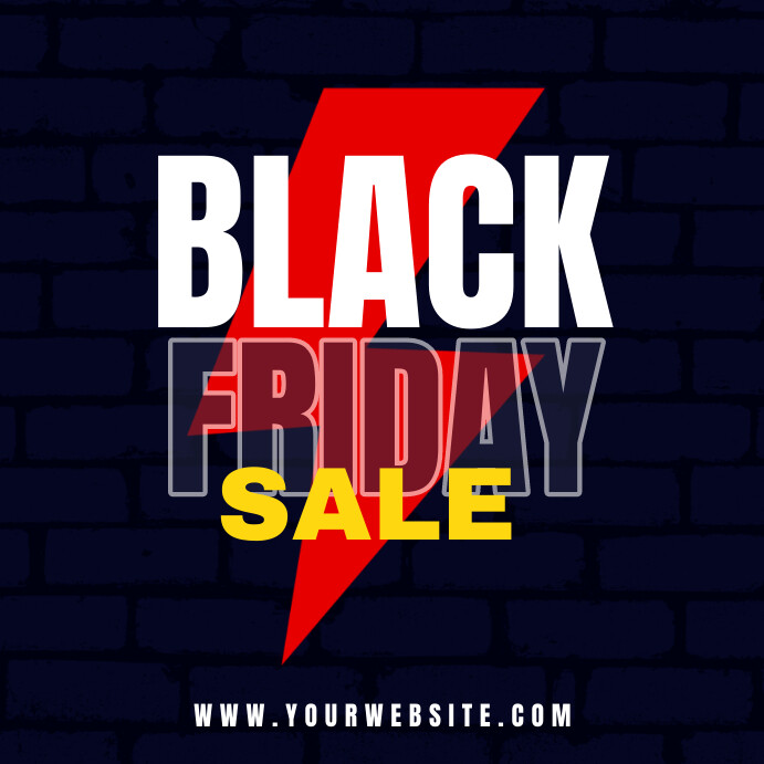 Dark Blue White Yellow Red Black Friday SALE Instagram Post template