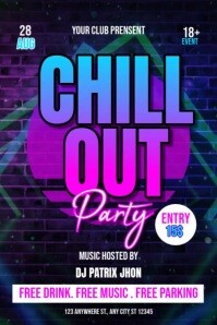 Dark chill out party video Poster template