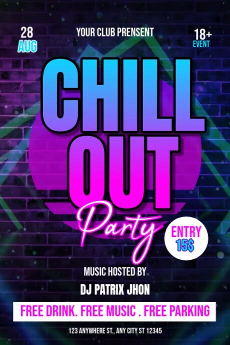 Dark chill out party video Cartaz template